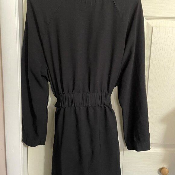H&M Womens Black Long Sleeve Lightweight Open Front Belted Coat Size Large - Picture 5 of 8